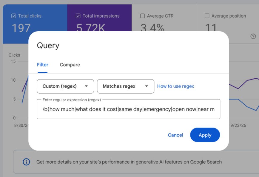 10 Google Search Console Regex Filters for Conversational and AI-Style Queries