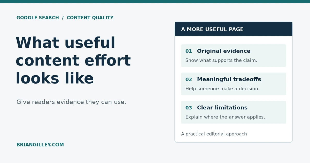 Google’s Content Effort Guidance: What Useful Work Looks Like on a Page